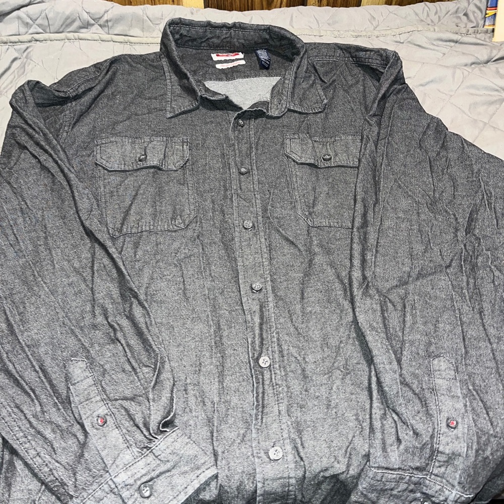 Men’s Wrangler Long Sleeve gray button up 3XL